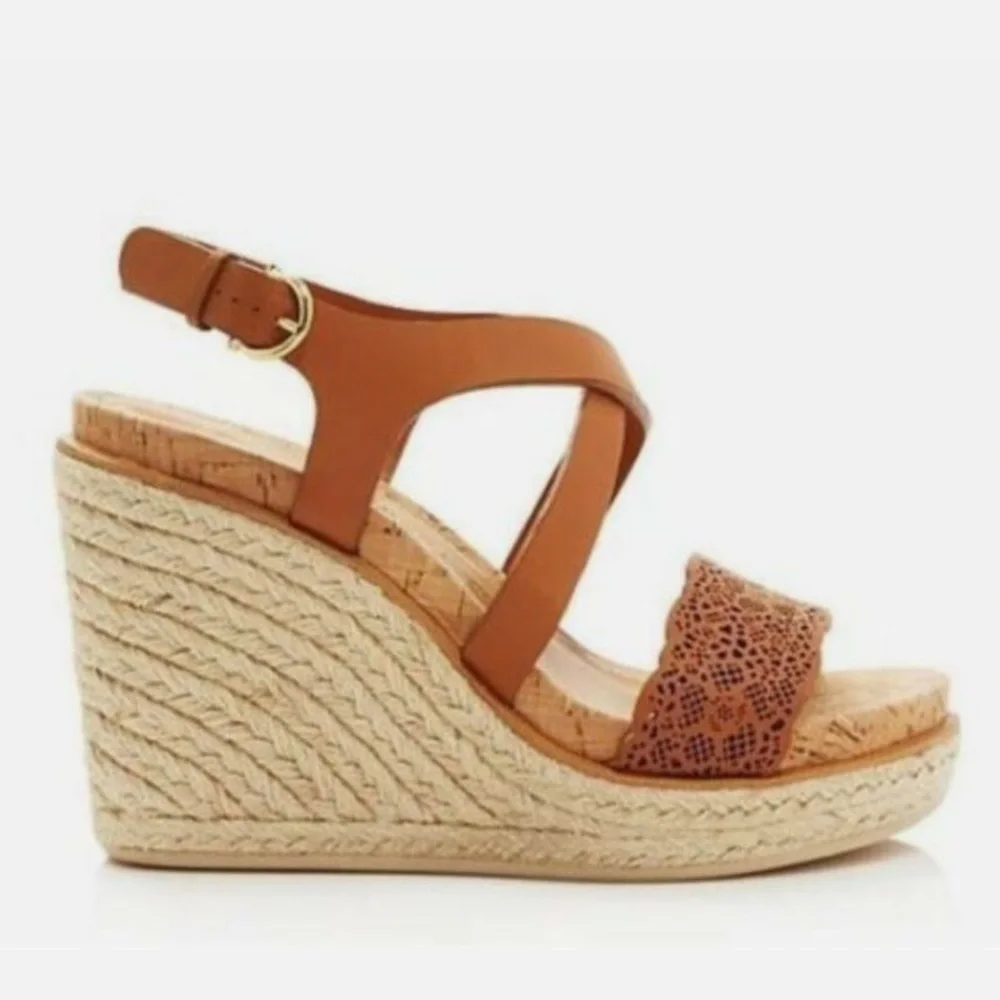 Salvatore Ferragamo Gioela Wedge Espadrille Sandal in Palissandro Calf - Picture 11 of 13